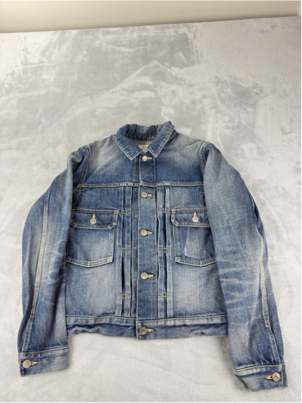 Beautiful People Selvedge Jacket Men Medium Blue Denim Bomber Trucker Made Japan